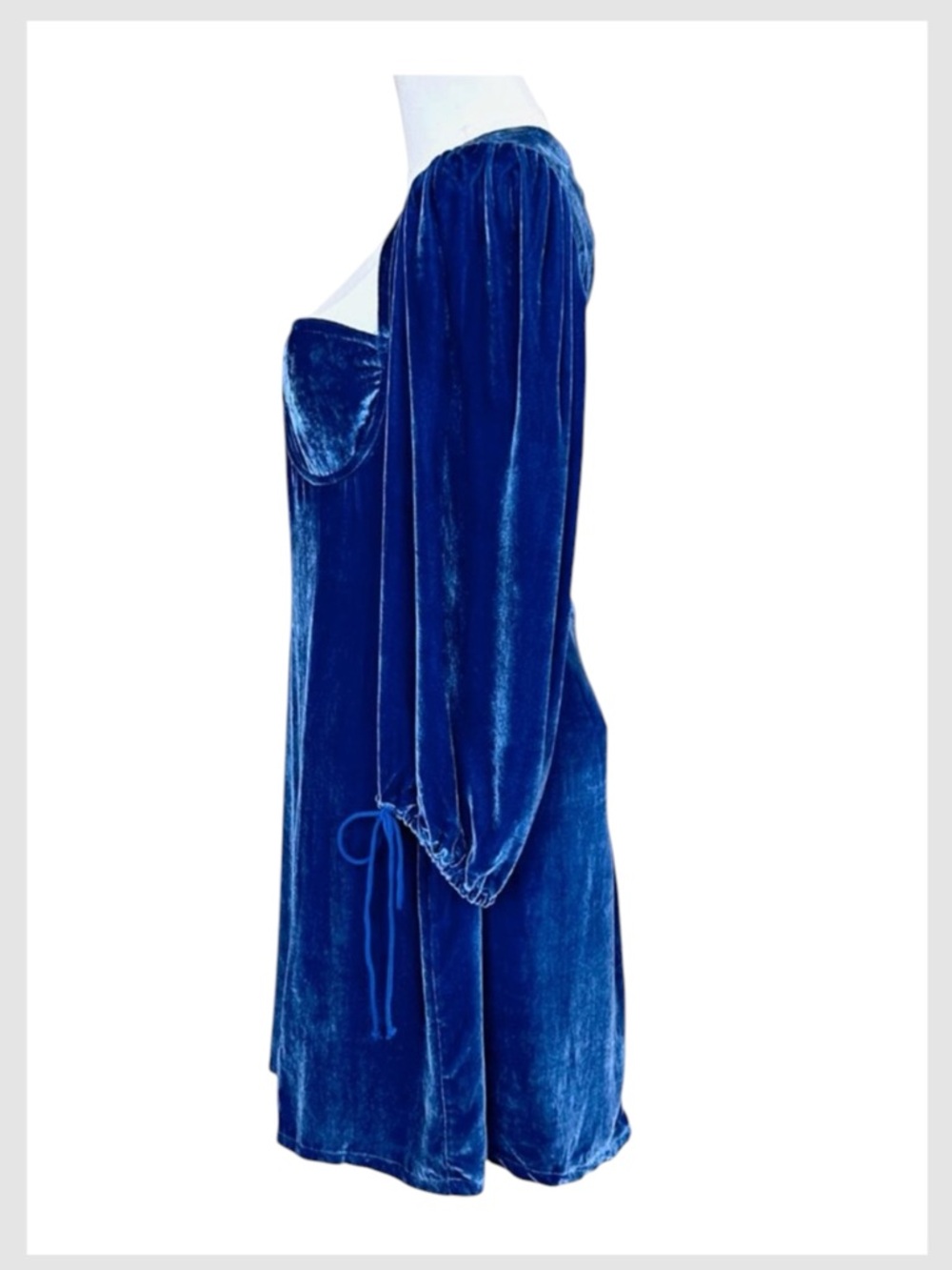For Love & Lemons Nadine Mini Dress Royal Blue Cobalt Velvet Bustier M - Picture 4 of 8